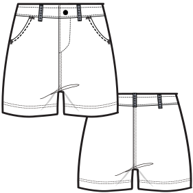 Patron ropa, Fashion sewing pattern, molde confeccion, patronesymoldes.com Bermudas 8020 BEBES Pantalones